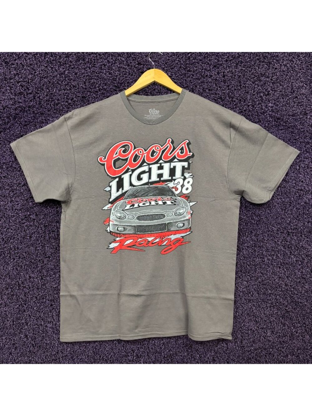Coors Light Racing Number 38 Stock Car Beer Promo T-Shirt XL